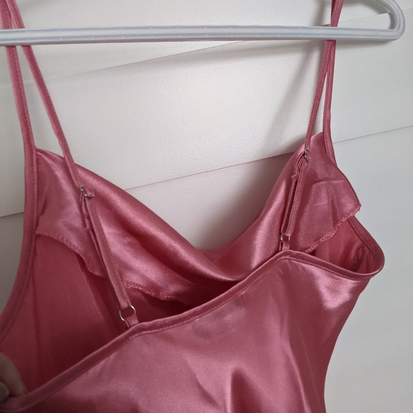 Bebe Satin Draped Neck Slip Dress - Picture 6 of 7